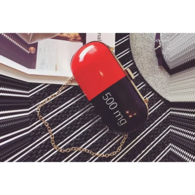 Дамска малка чанта 500mg Capsule Red and Black - bgshopmall.com