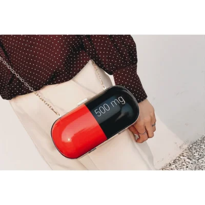 Дамска малка чанта 500mg Capsule Red and Black - bgshopmall.com