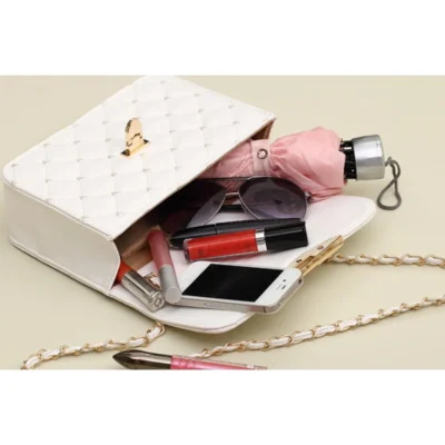 Стилна дамска чанта Hearts White - бяла - bgshopmall.com