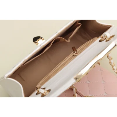 Стилна дамска чанта Hearts White - бяла - bgshopmall.com
