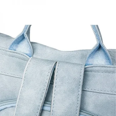 Дамска чанта раница 2в1 от плат Orsela Blue - синя-10-bgshopmall.com