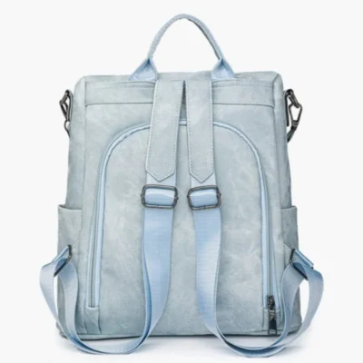 Дамска чанта раница 2в1 от плат Orsela Blue - синя-2-bgshopmall.com