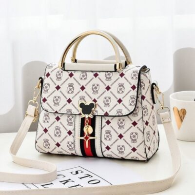 Елегантна малка дамска чантa White Mickey - бяла