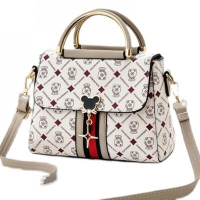 Елегантна малка дамска чантa White Mickey - бяла