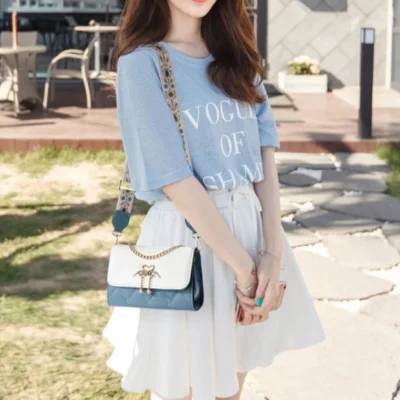 Малка стилна дамска чанта 1279 Blue