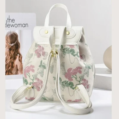 Стилна дамска раница 1262 Beige - бежова