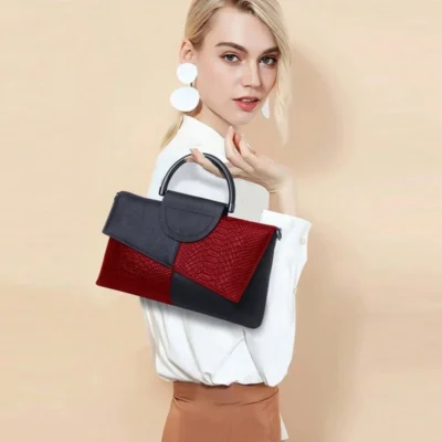 Стилна дамска чанта 1282 Red - черно с червено