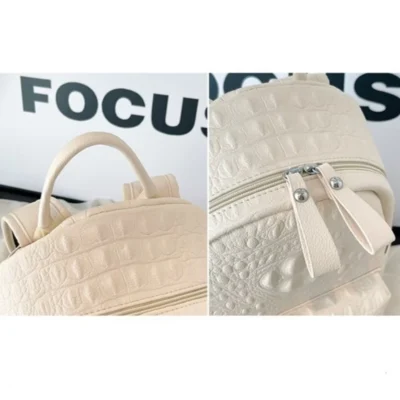 Дамска кожена раница Tory Beige - бежова